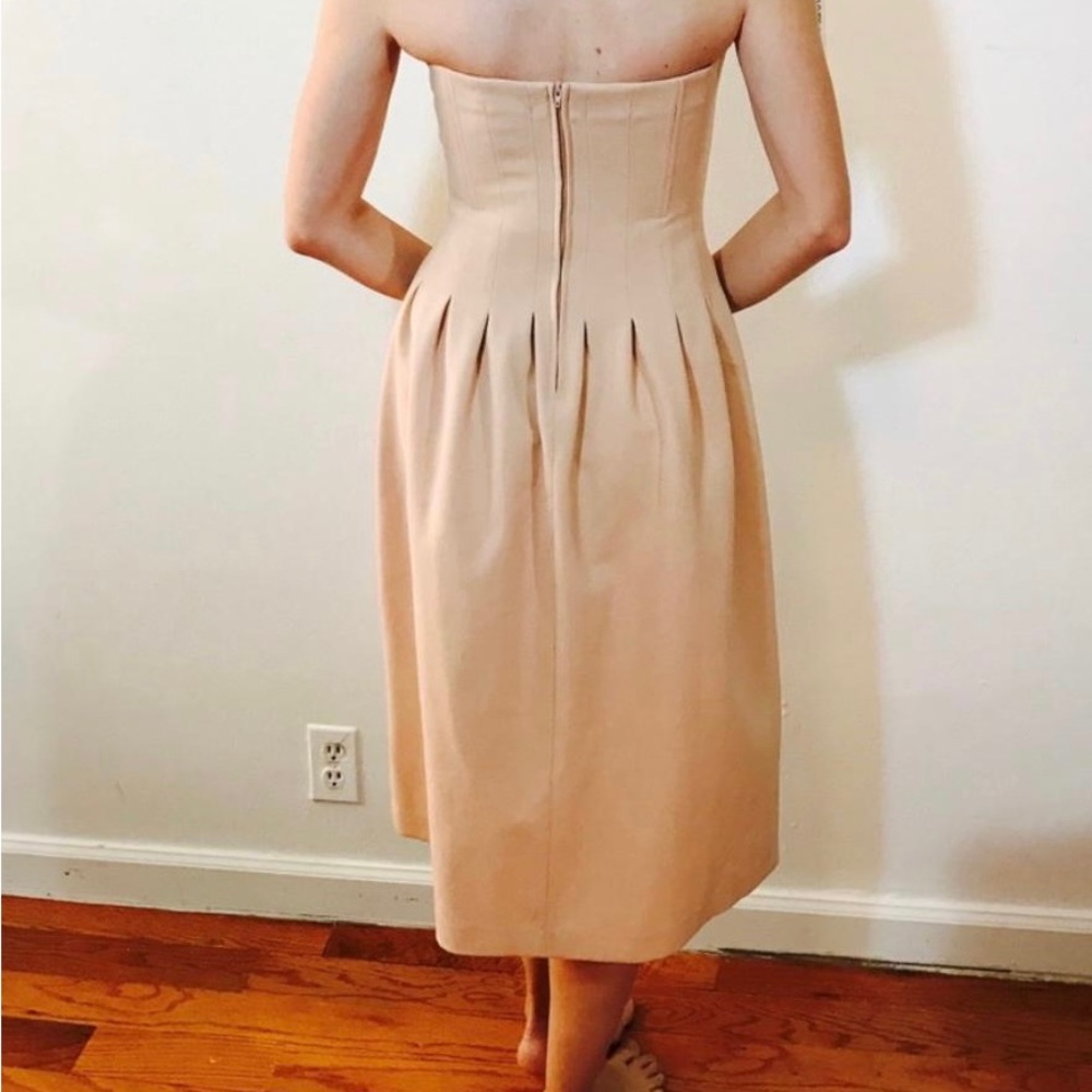 H&M BLUSH LIGHT PINK STRAPLESS MIDI DRESS 6